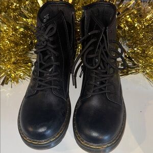 Doc Martens Black Leather Lace-Up Boots